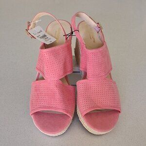 Liz Claiborne "Hatcher" Rose Garden Pink Wedge Heel Sandals Women's Size 11M
